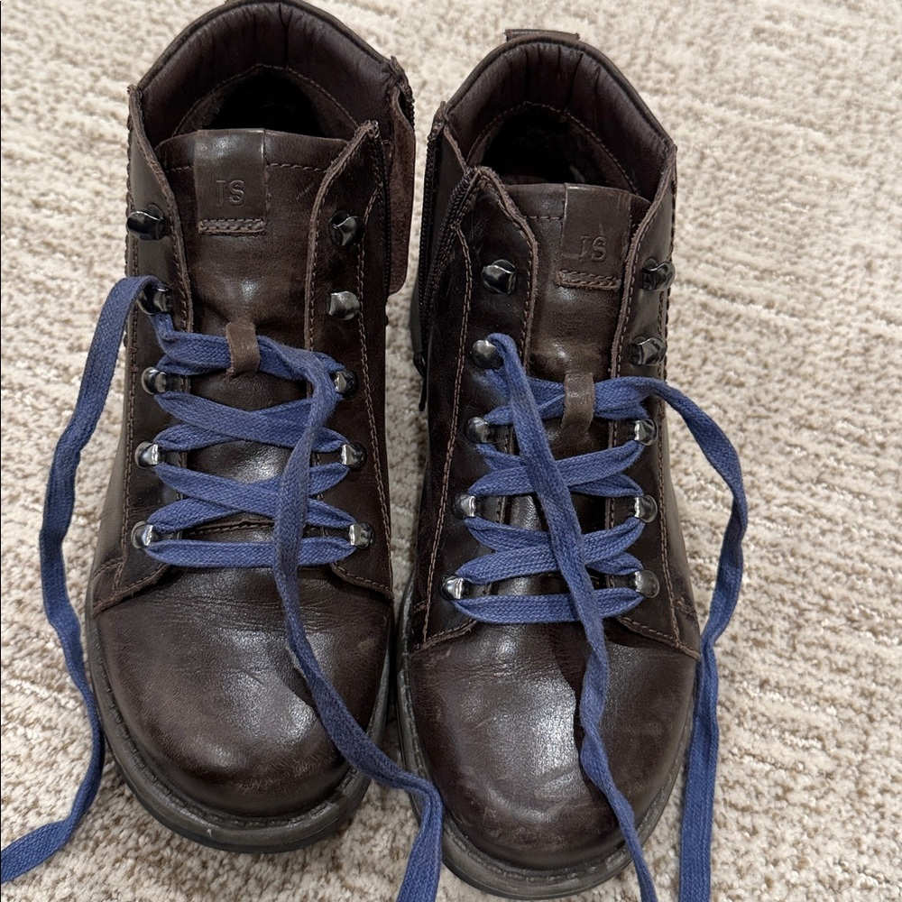 Josef Seibel Brown LeatherLace-up Booties